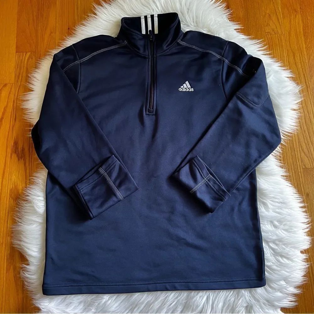 Adidas Navy Classic 1/4 Zip Jacket Size Large